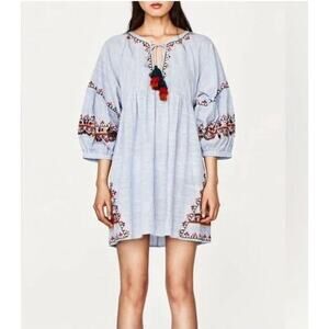 Zara Trafaluc Collection Embroidered Dress Size Small